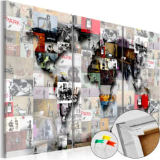 Artgeist Modern World'S Map [Cork Map] korkkitaulusetti