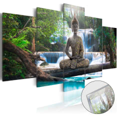 Artgeist Buddha And Waterfall  akryylilasitaulusetti