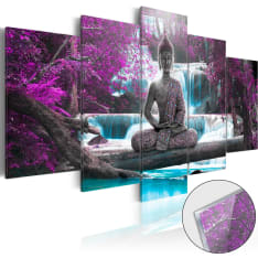 Artgeist Waterfall And Buddha  akryylilasitaulusetti