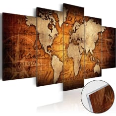 Artgeist Acrylic Prints – Bronze Map I akryylilasitaulusetti