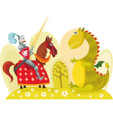 Artgeist Dragon and knight fototapetti