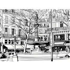 Artgeist Sketch of parisian fountain fototapetti
