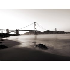 Artgeist San Francisco: Golden Gate Bridge mustavalkoisena fototapetti