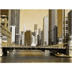 Artgeist Chicagon silta (vintage vaikutus) fototapetti