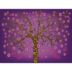 Artgeist abstract: tree (violet) fototapetti