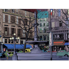 Artgeist Dusk yli Pariisin neliön fototapetti