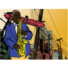 Artgeist Saxophonist in New York fototapetti