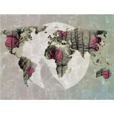 Artgeist Map of the World - Howling to the moon fototapetti
