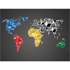 Artgeist Map of the World - colorful solids fototapetti