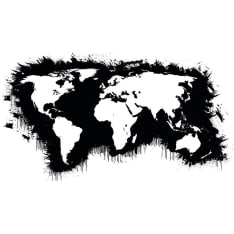 Artgeist Valkoinen mantereilla, musta valtameret ... fototapetti