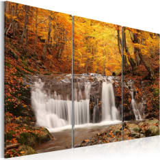 Artgeist A Waterfall In The Middle Of Fall Trees taulusetti