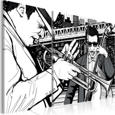 Artgeist Jazz Konsertti Taustalla New Yorkin Pilvenpiirtäjiä taulusetti