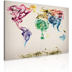 Artgeist Maailman Kartta - Värillinen Savu Polkuja taulu