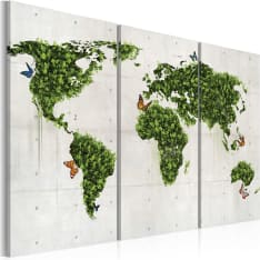 Artgeist Vihreä Maa Perhosia - Triptyykki taulusetti