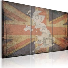 Artgeist Kartta Great Britain - Triptyykki taulusetti