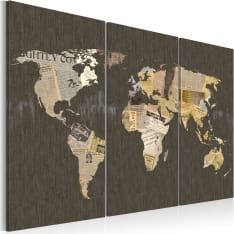 Artgeist News Of The World - Triptyykki taulusetti