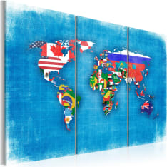 Artgeist Flags Of The World - Triptyykki taulusetti
