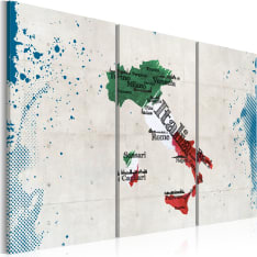 Artgeist Kartta Italia - Triptyykki taulusetti