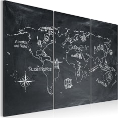 Canvas Print - Geography lesson (Italian language) - triptych