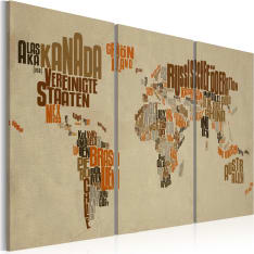 Artgeist Kartta World (Saksaksi) - Triptyykki taulusetti
