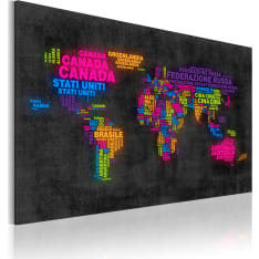 Artgeist Maailmankartta - Italian Maiden Nimet taulu