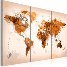 Artgeist Map Of The World - Desert Storm - Triptych taulusetti