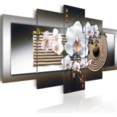 Artgeist Orchid And Zen Garden - Brown taulusetti