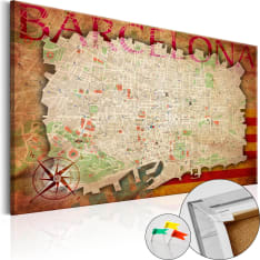 Artgeist Map Of Barcelona [Cork Map] korkkitaulu