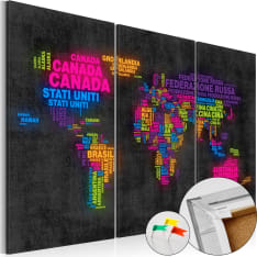 Artgeist Mappa Del Mondo korkkitaulusetti