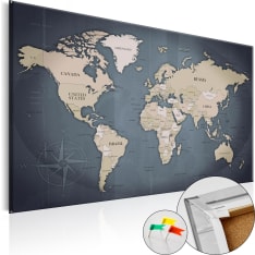 Decorative Pinboard - Shades of Grey [Cork Map]