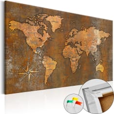Decorative Pinboard - Rusty World [Cork Map]