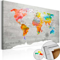 Artgeist Multicolored Travels [Cork Map] korkkitaulu