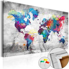 Artgeist World Map: Grey Style [Cork Map] korkkitaulu