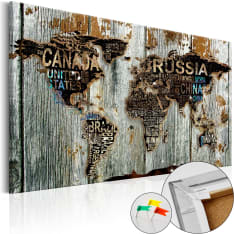 Artgeist Wooden Border [Cork Map] korkkitaulu