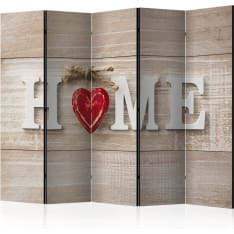 Artgeist Room Divider - Home And Red Heart 5-osainen sermi