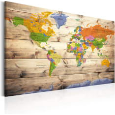 Artgeist Map On Wood: Colourful Travels taulu