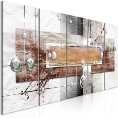 Canvas Print - Mysterious Mechanism (5 Parts) Narrow Brown