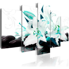 Artgeist Turquoise Lilies And Stones taulusetti