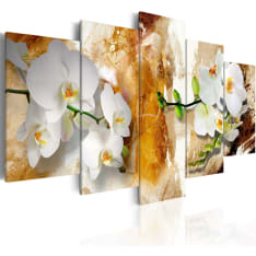 Canvas Print - Brown Paint and Orchid
