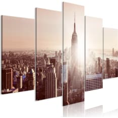 Artgeist Sun Over Manhattan  Wide Brown taulusetti