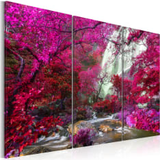 Artgeist Beautiful Waterfall: Pink Forest taulusetti