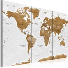 Artgeist World Map: White Poetry taulusetti