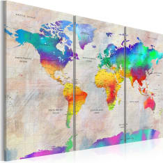 Artgeist World Map: Rainbow Gradient taulusetti
