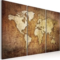 Artgeist World Map: Brown Texture taulusetti