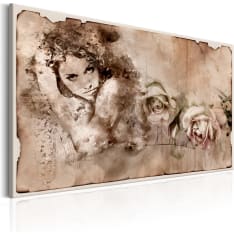 Artgeist Retro Style: Woman And Roses taulu