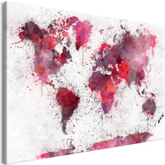 Artgeist World Map: Red Watercolors  Wide taulu
