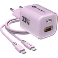 Forcell GaN3 1xUSB-C / 1xUSB-A 33 W pikalaturi