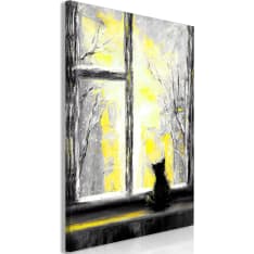 Artgeist Longing Kitty  Vertical Yellow taulu