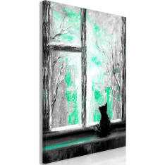 Artgeist Longing Kitty  Vertical Green taulu
