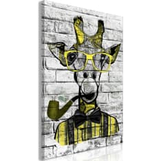 Artgeist Giraffe With Pipe  Vertical Yellow taulu